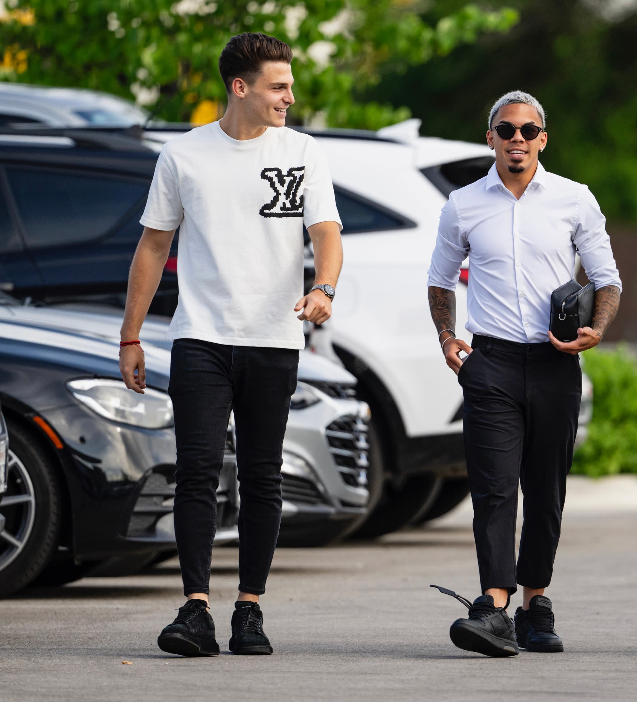 Daniel Pereira with his agent Sebastian Baredes